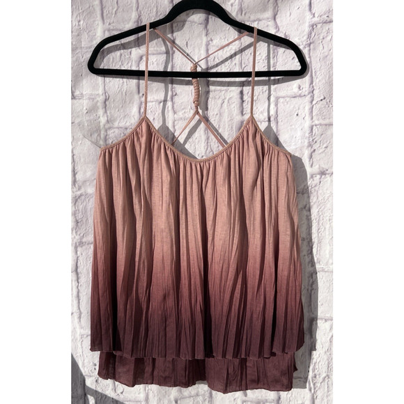 Anthropologie AKEMI + KIM Pink & Mauve Tank Layered Top Y2K Core Size M - Picture 2 of 9